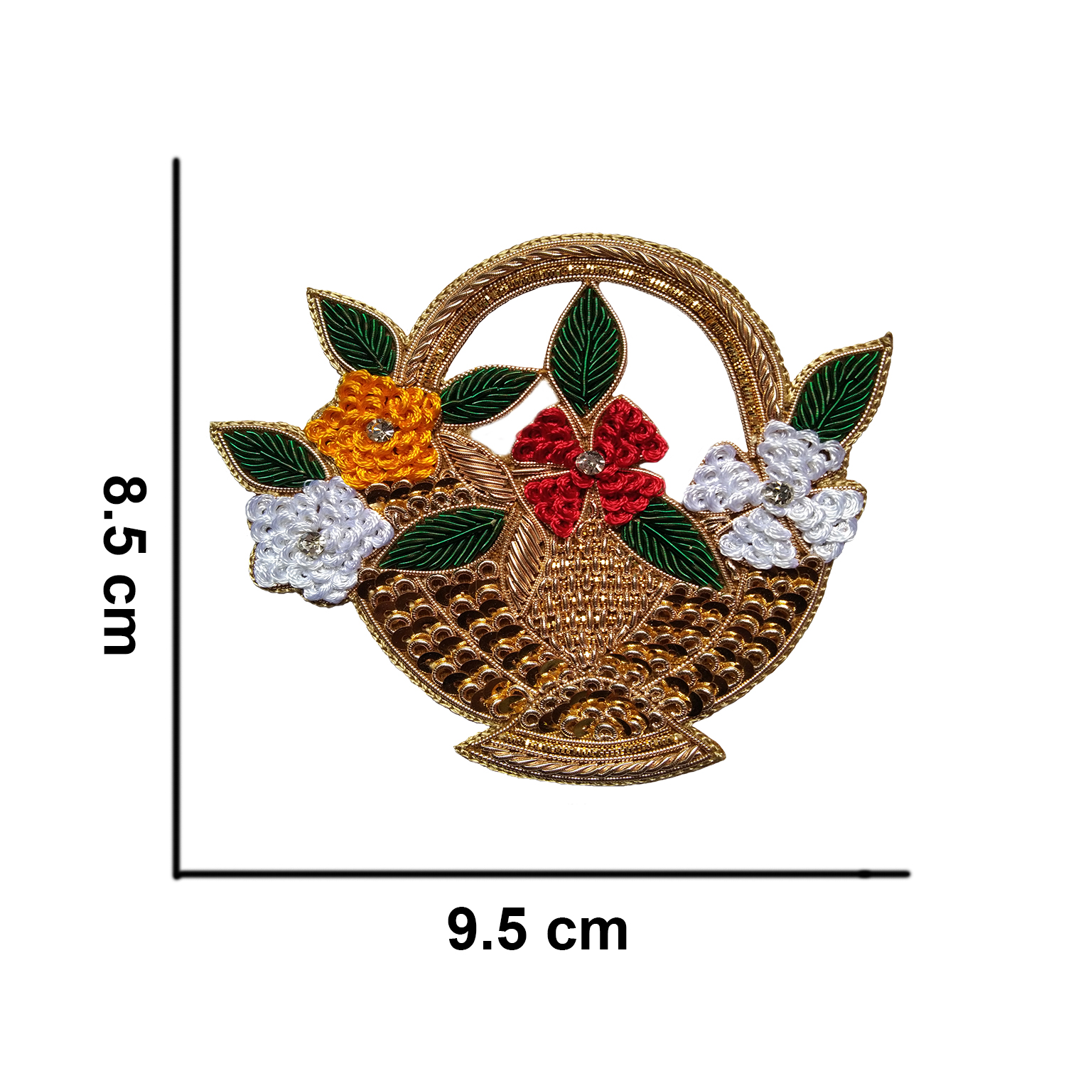 Lovetholy® (Pack Of 2Pcs) 8.5x9.5cm Basket Applique Patches (L-56) - Image 2