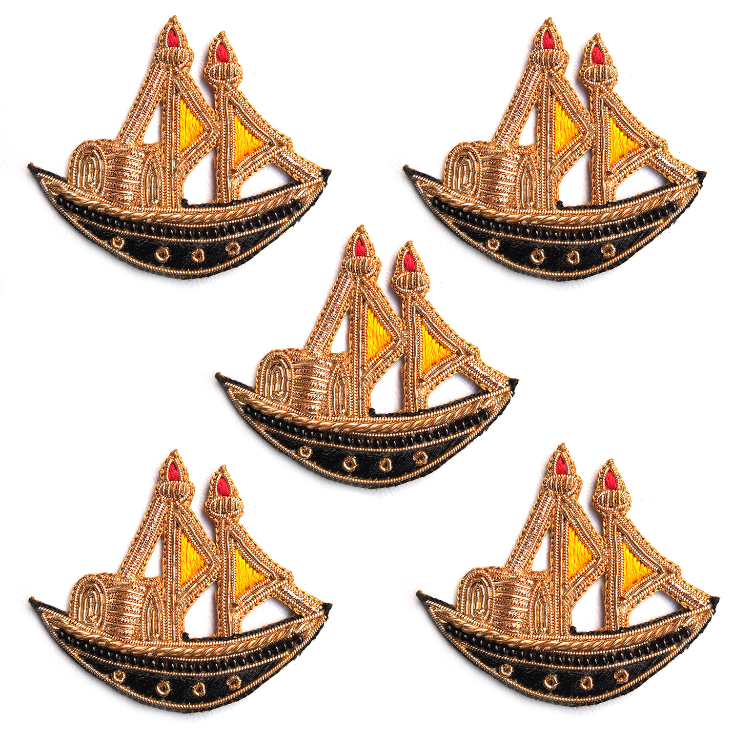 Lovetholy® (Pack Of 5Pcs) 6x5cm Ship Applique Patches (L-60)