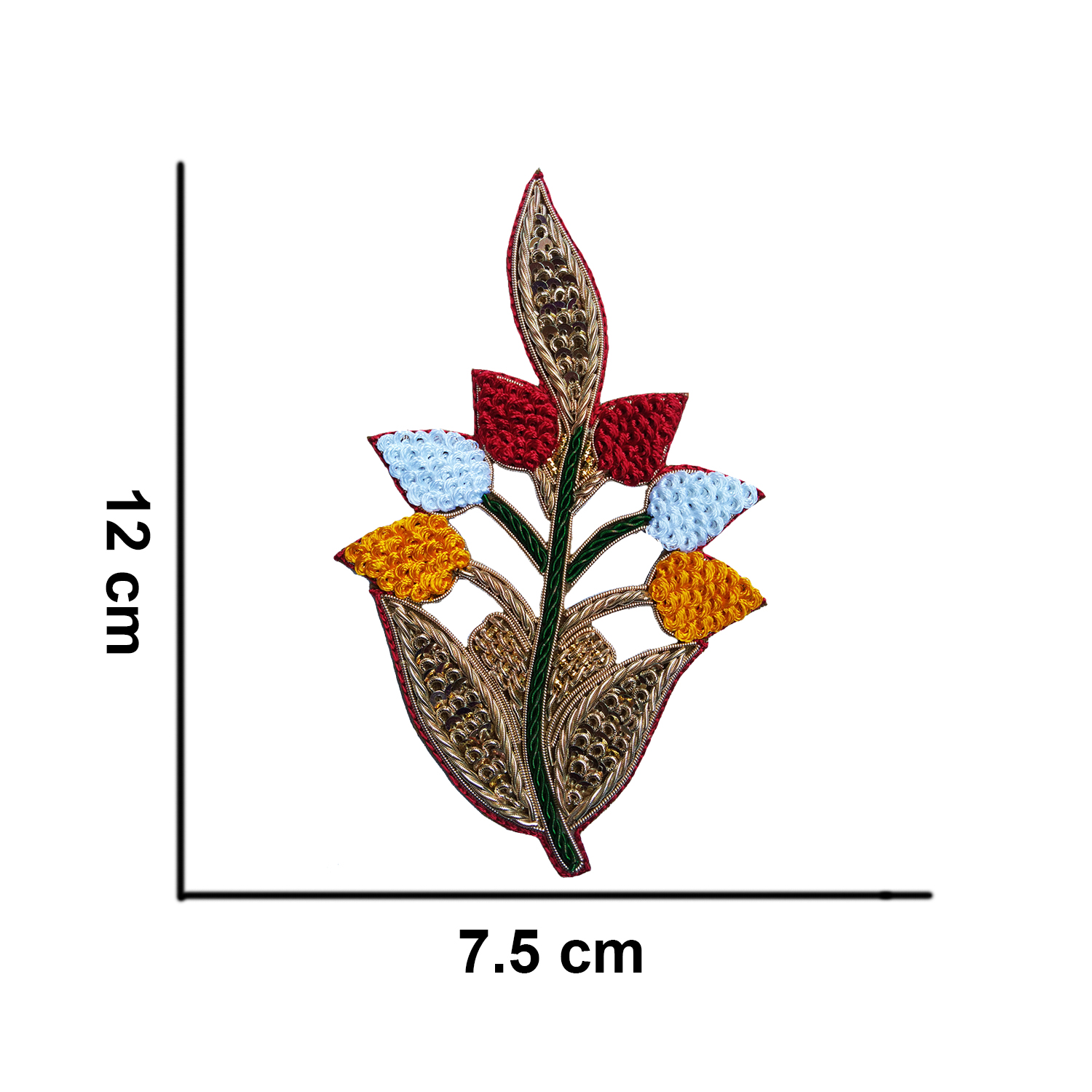 Lovetholy® (Pack Of 2Pcs) 11x8cm Flower Applique Patches (L-83) - Image 3