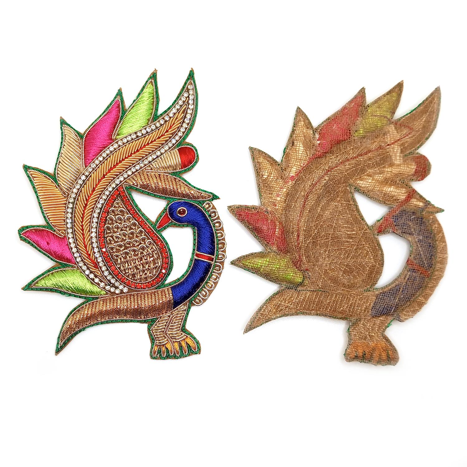 Lovetholy® (Pack Of 2Pcs) 11.5X8.5cm Peacock Applique Patches (L-149) - Image 3