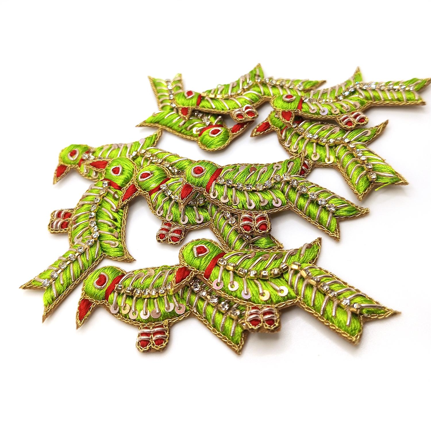 Lovetholy® (Pack Of 10Pcs) 5.3X3cm Parrots Applique Patches (L-189) - Image 2