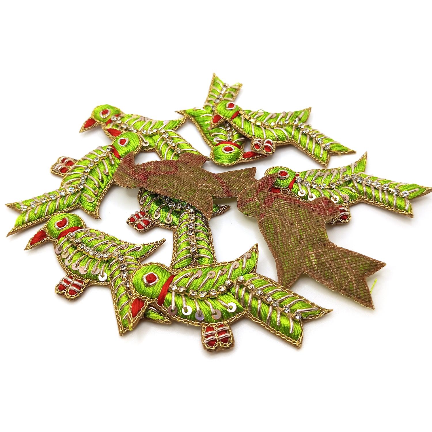 Lovetholy® (Pack Of 10Pcs) 5.3X3cm Parrots Applique Patches (L-189) - Image 3