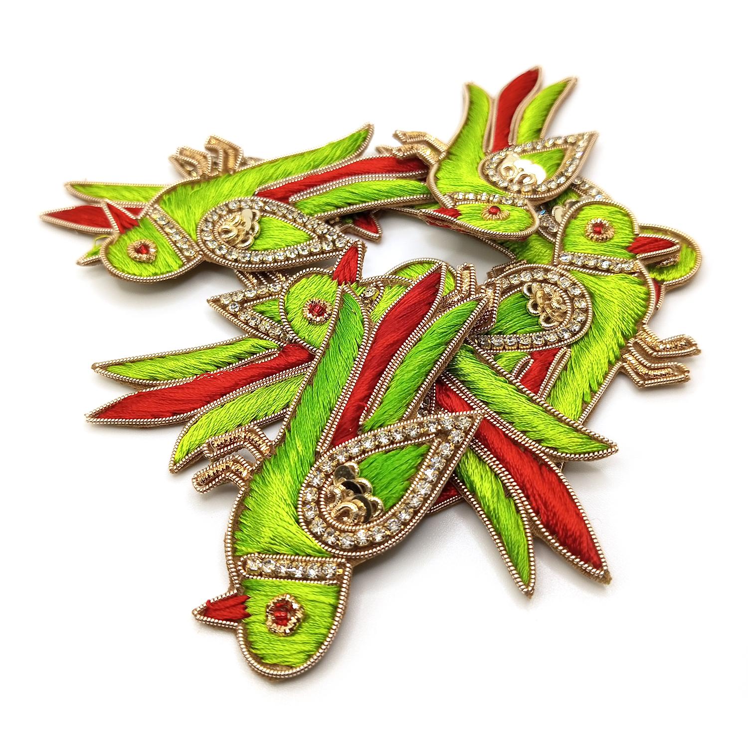 Lovetholy® (Pack Of 5Pcs) 6.5X4cm Parrots Applique Patches (L-190) - Image 3
